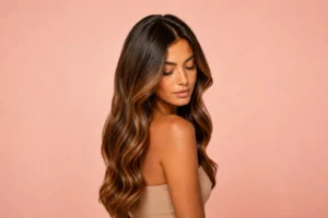 Cheveux nourris, brillants et visiblement réparés après application du masque Renaissance Hair K Paris