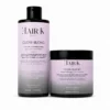 Routine Glow Blond Hair K Paris composée d’un shampoing violet et d’un masque violet pour neutraliser les reflets jaunes et orangés, illuminer les cheveux blonds, gris ou méchés et révéler un blond plus lumineux.