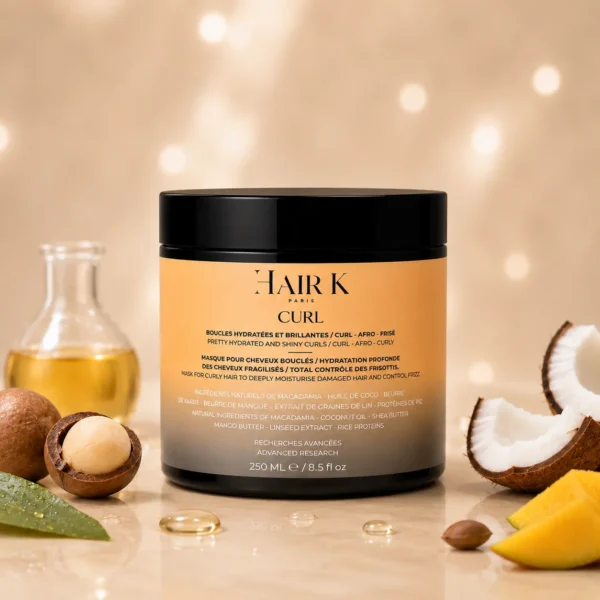 hair k paris masque curl definition boucles - Hair K Paris Masque Curl Hair K Paris présenté dans une ambiance haut de gamme pour nourrir et définir les cheveux bouclés