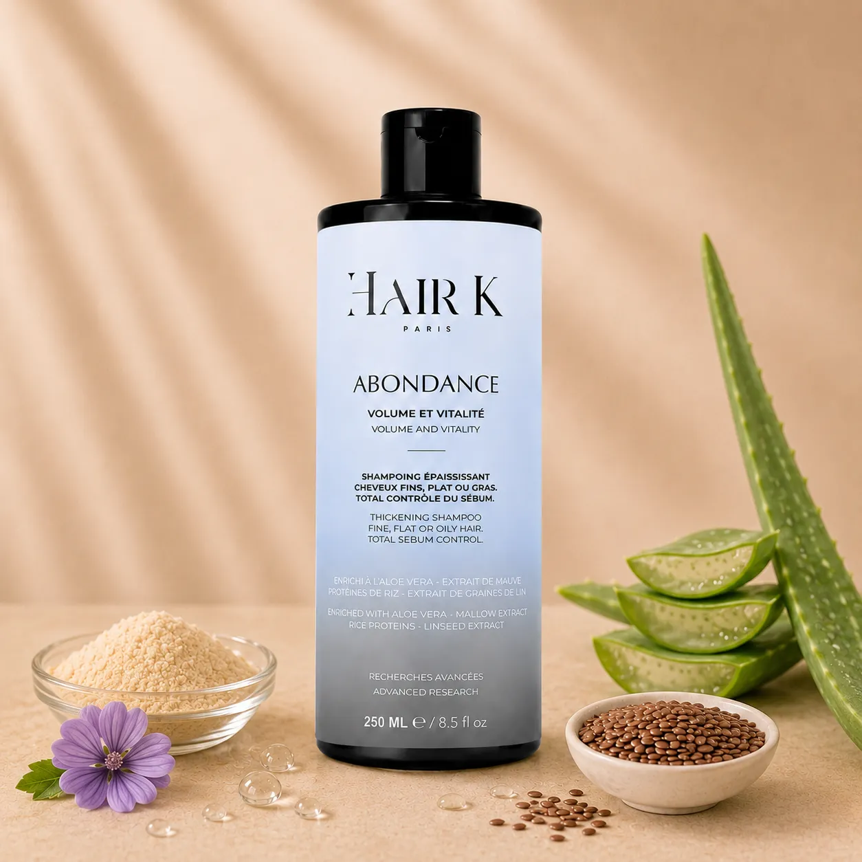 hair k paris shampoing abondance fortifiant - Hair K Paris Shampoing Abondance Hair K Paris, soin fortifiant pour cheveux fragilisés en manque de densité et de vitalité